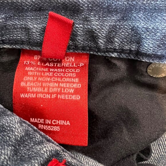 Express MIA Womens Ultra Skinny‎ Slightly Distressed Logo Blue Jeans Size 6 - Picture 8 of 8